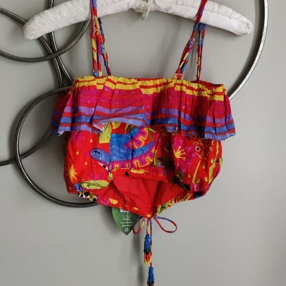 NWT $115 FARM Rio ruffle spaghetti strap top - Picture 5 of 7